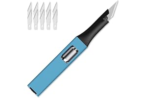T TOVIA Hobby Knife, Sharp High Precision Craft Knives, Exacto Knives for Carving, DIY, Art, Cutting, Stencil,10 BLADES（Blue）