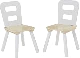 Liberty House Toys Kids Wooden Round Table & 2 Chairs Set, White Pine view 5