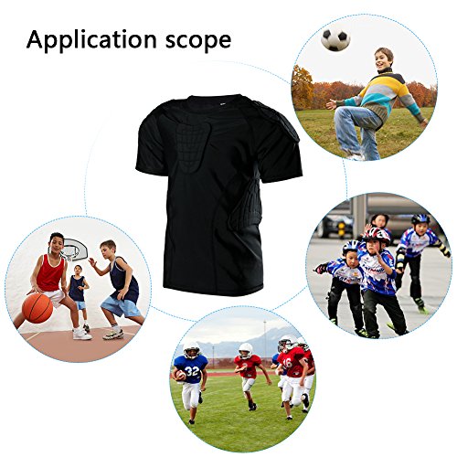 image for Pellor Children Impact Compression Padded Shirts Soccer Basketball Ska