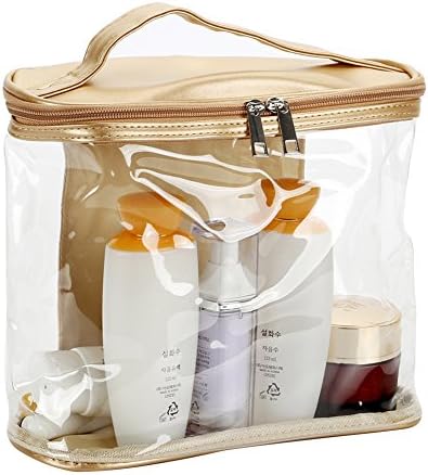 Dandeliondeme Large Capacity Makeup Storage Bag Travel Camping Transparent Cosmetic Handbag Useful Storage Bag Christmas Gifts Golden