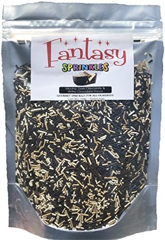 Gourmet Flavored Sprinkles - Fantasy Sprinkles - Mocha Dark Chocolate and White Chocolate mix Flavored10.58 Oz.