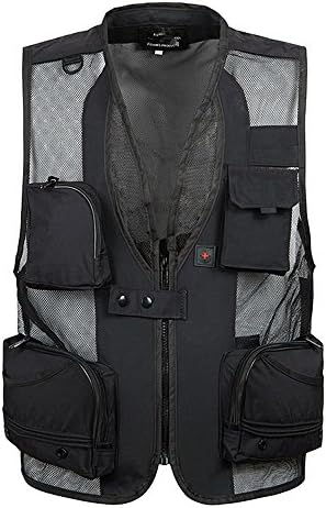 IntoMen's Multi-Pocket Mesh Fishing Vest Photography Outdoor Jacket
