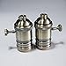 Parrot Uncle Brass Screw 110V-250V Thread DIY Light Socket Vintage Copper Lamp Holder for E26 E27 Light Bulbs, Black Key Switch Light Socket