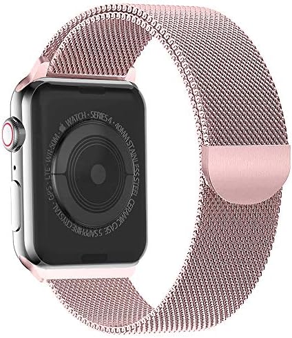 LuxHut Iwatch 38mm 40mm Compatible Magnetic Women's mesh Bracelet Rose Gold Series 1,2,3,4,5