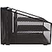 Dasher Products Office Desk Organizer Metal Mesh with 3 Paper Trays and 2 Vertical Upright Sections, Desktop File Holder for Letter Size A4, Folders, Stationary, and Desk Accessories Black