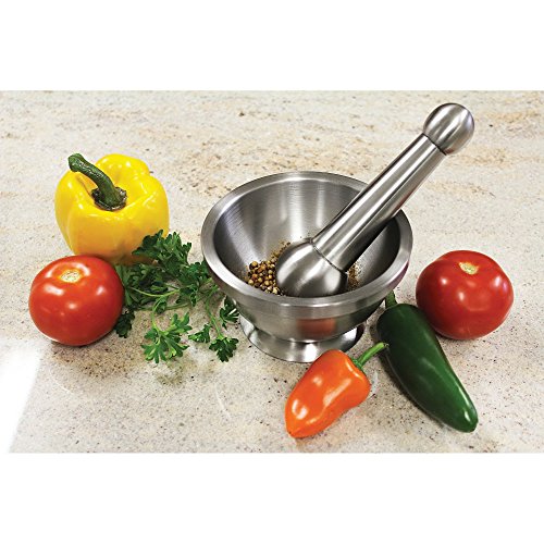 Maxam-Kitchen-Utensil-Stainless-Steel-Mortar-and-Pestle-Multisizes-Silver