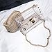 Clear Purse Shoulder Bag for Women, Transparent PVC Handbag, Waterproof Chain Crossbody Bag Set (Khaki)
