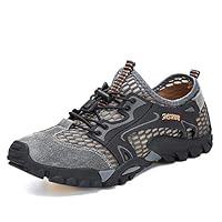 SITAILE Water Shoes Men Women Quick Dry Barefoot Aqua Swim River Shoes for Pool Beach Hiking Walking Shoes Grey Size 10.5