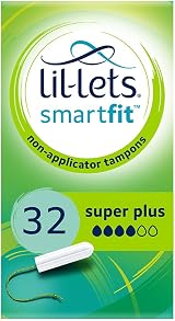Lil-Lets Non-Applicator Super Plus Tampons 32 Count Plant Based 4 Droplets