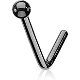 FIFTH CUE Ball End 316L Surgical Steel L Bend Stud Nose Ring