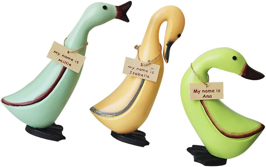Ruiting Wooden Duck Decor Model 3pcs Vintage Nordic Home