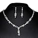 UDORA Rhinestones Necklace Earrings Jewelry Sets for Bridal Wedding Party