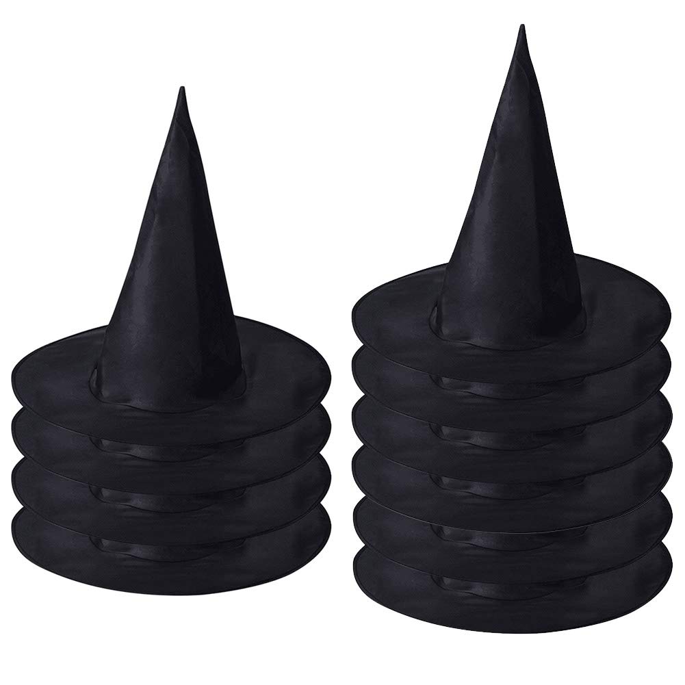 Feelava 10 Pack Witch Hat Black Halloween Party Hats Adult Costume Accessory Fancy Dress