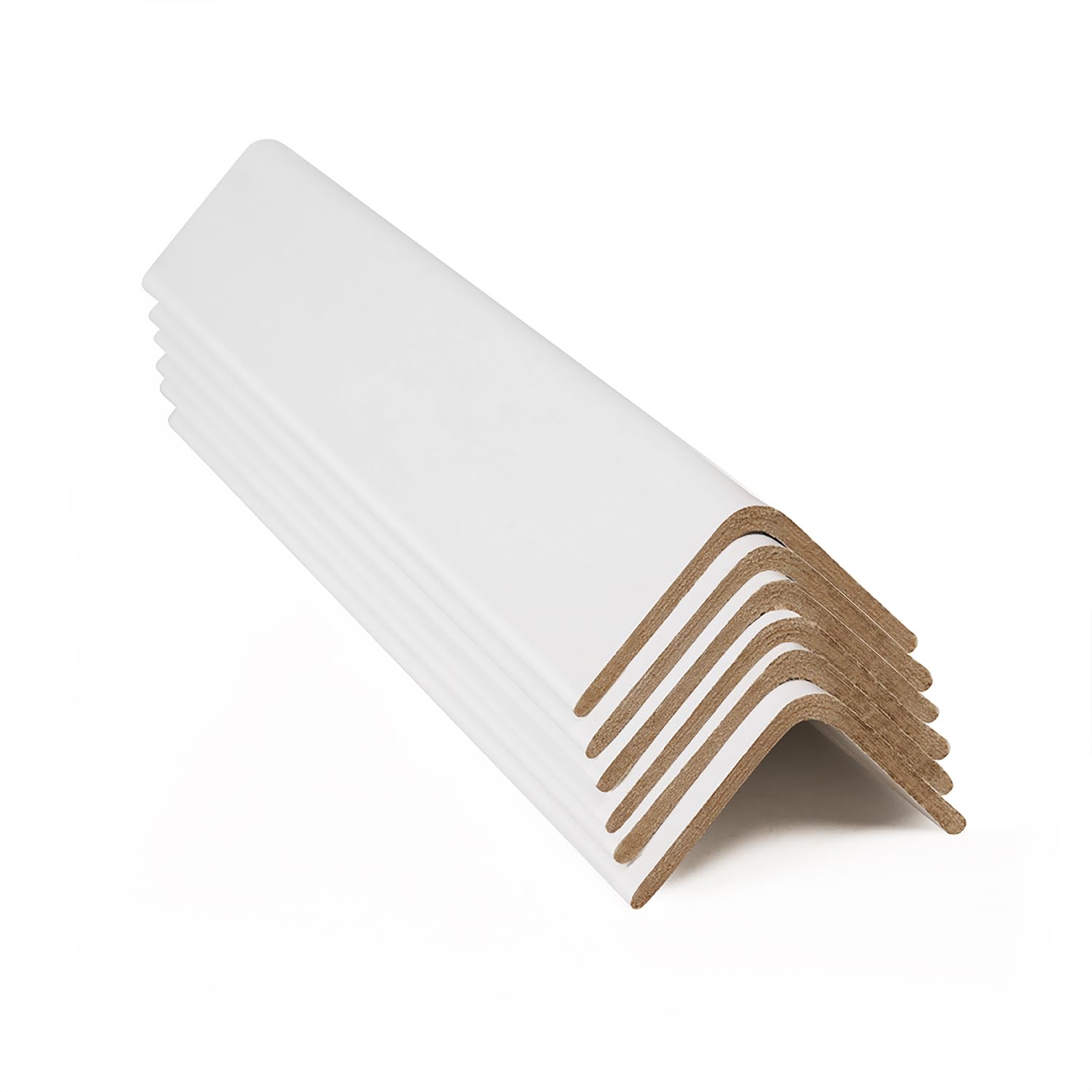 Photo 1 of ESK Packaging Cardboard Corners for Packing - 2"W x 2"D x 12"L, Medium Duty .160 ga, Pallet Box Corner Protectors, Angle Boards, White, 50/Pack