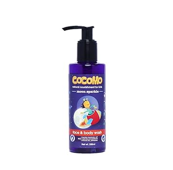 Cocomo Natural - Face & Body Wash for Kids - No Parabens & Sulphates - Moon Sparkle 200ml (Age: 4 yrs and above)