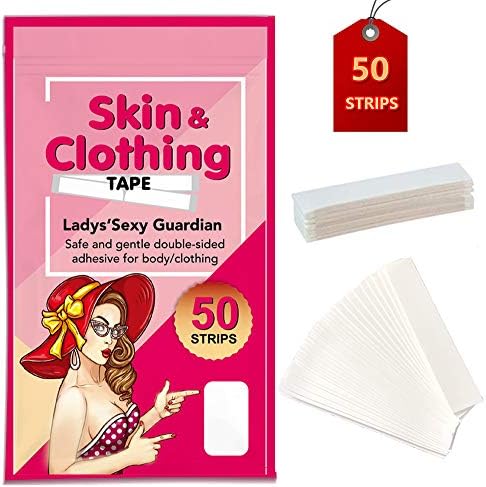 Fashion Boob Clothing Tape Clear Fabric Strong Double Sided for Dress,Body and All Skin Shades,50 Strips