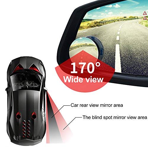 Blind Spot Mirror, HD Glass Convex Rear View Mirror ETopLike 360 Degree Rotation Frameless Wide Angle Mirror Car SUV Truck Van, 2 Pack