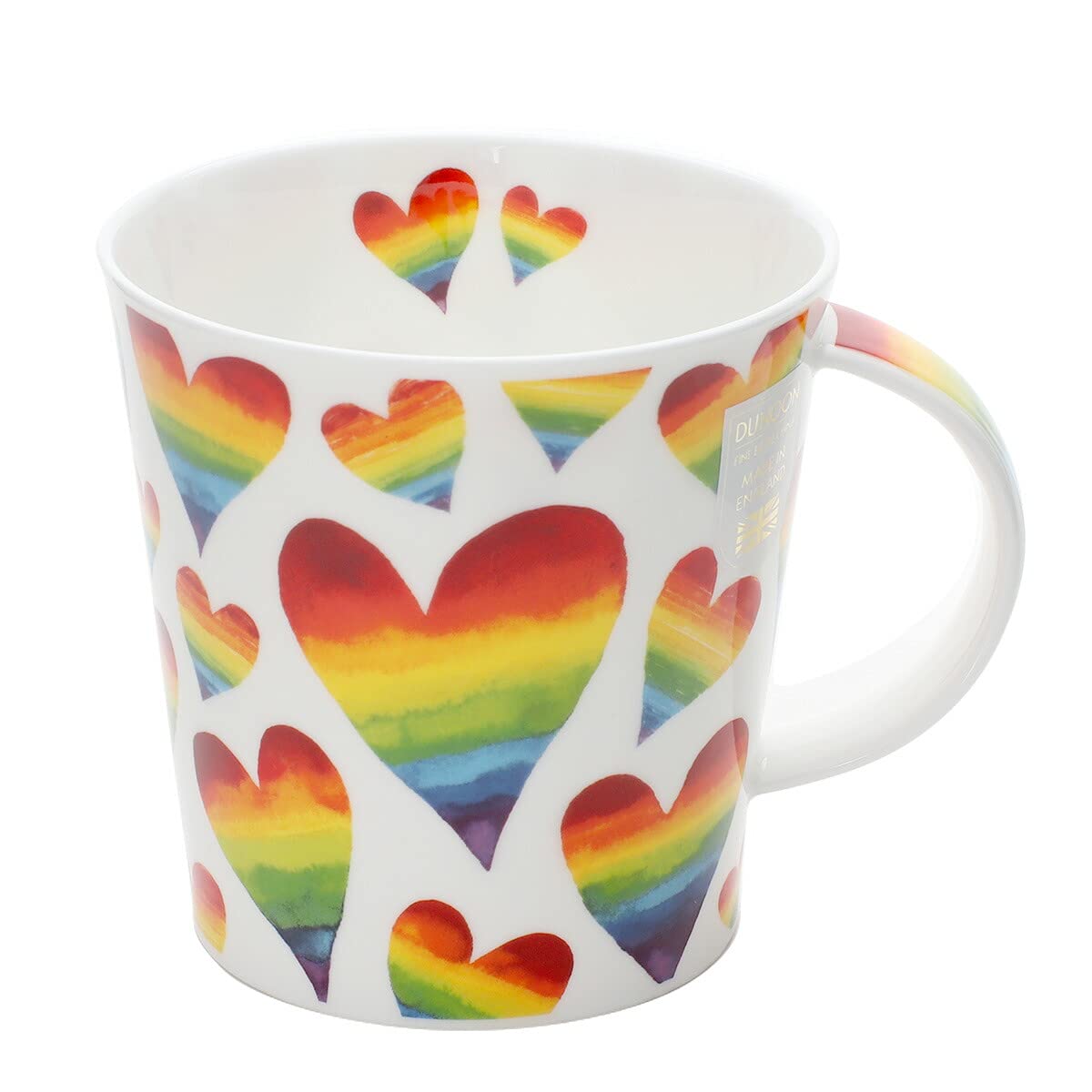 CA-RAIH-XX Rainbow Hearts Bone China Mug - Cairngorm Shape 0.48l