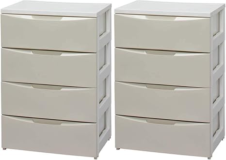 Amazon 2個セット チェスト 4段 完成品 ワイドチェストcod 554 ホワイト アイボリー チェスト タンス オンライン通販