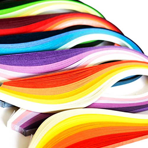 JUYA Paper Quilling Set 600 Strips 30 Colors 39cm Length/strips 3/5/7/10mm Width Available (Paper Width 3mm)