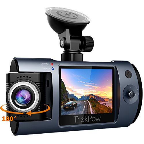 Dash Cam, Trekpow By ABOX HD 1080P Car DVR Dashboard Camera With 180Rotation for Front And Cabin, 2