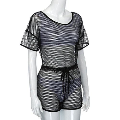 Women Cover Ups Swimwear,Vanvler Ladies Bathing Suit Lace Crochet Bikini (L, Black)
