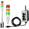 Signaworks 3 Stack Super Bright LED Andon Tower Light, Off-Steady, Red/Amber/Green, 8 ft Industrial Power Cord, Plug & Play Ready, 3 Prong Plug Meets OHSA Standard * Made in USA *