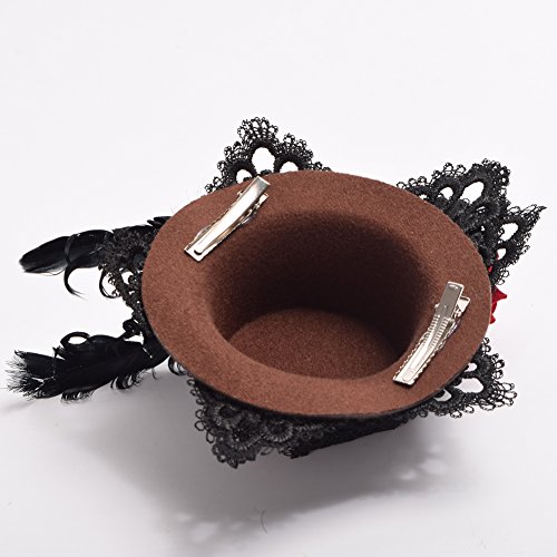 BLESSUME Punk Girls Hair Clip Mini Top Hat - Image 3