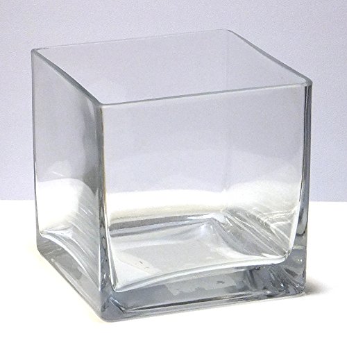 Vasefill 6-Pack Clear Square Glass Vase - Cube 5 Inch 5" X 5" X 5" - 6pc Six Vases 5x5x5 - Thumbnail 2