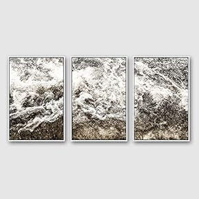3 Piece Framed CanvasWall Art for Living Room, Bedroom Golden Waves Canvas Prints for Modern Home Decoration Ready to Hang - 16"x24"x3 Panels
