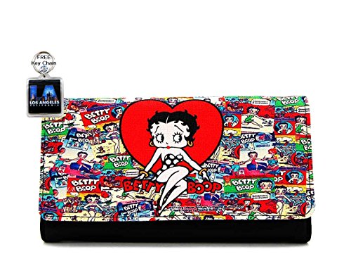Betty Boop Long Wallet, Plus Key Chain (Big Heart)