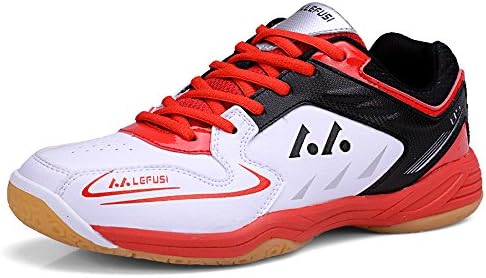 Men's Sneakers Indoor Sports Shoes Suitable For Badminton Volleyball and Tennis sports (US-8.5, red)