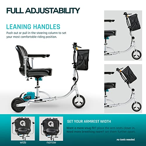 G 3 Wheel Folding Mobility Scooter Plus Electric Powered, Airline Friendly Long Range Travel