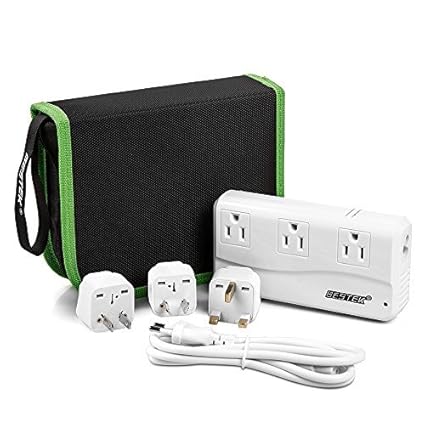 BESTEK Travel Adapter 220V to 110V Voltage Converter with 6A 4 USB Ports and UK/AU/US/EU Plug Adapter