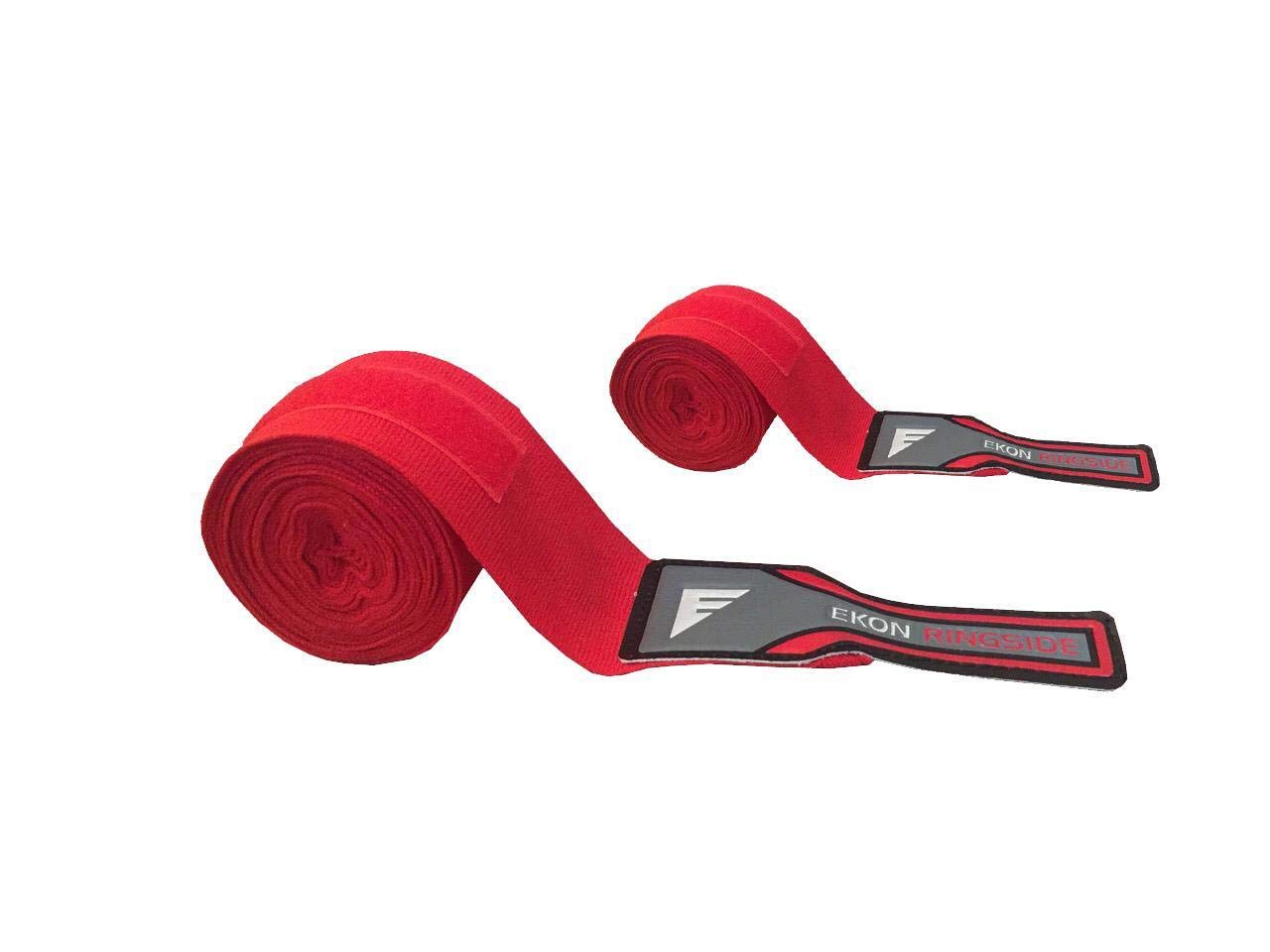 EKON Advanced Boxing Hand Wraps – For Combat Sports, MMA and Martial Arts - 4.5 Meter Elasticated Bandages For Hand Protection (Red)