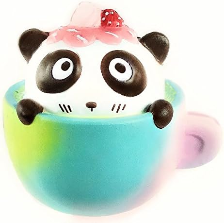 Kawaii Panda Squishies: Rainbow Squishy Fun Panda Cafe Licensed Squishy Slow Rising Super Cute Soft Foam Japanese Squeeze Toy