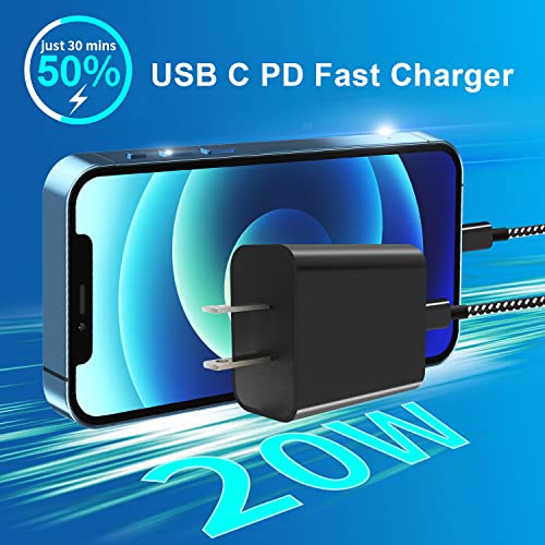 iPhone Fast Charger 10 FT [Apple MFi Certified] 2 Pack PD 20W USB C