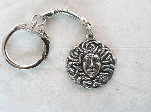 Solid Pewter Medusa Keychain