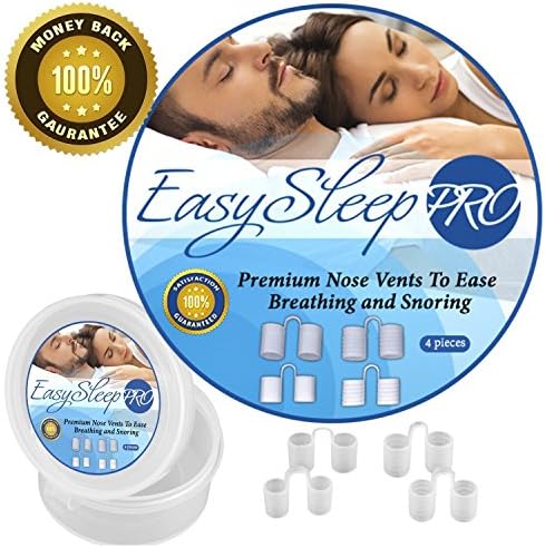 EasySleep Pro Anti Snoring Solution Nose Vents Set with Travel Case (4-Pair)