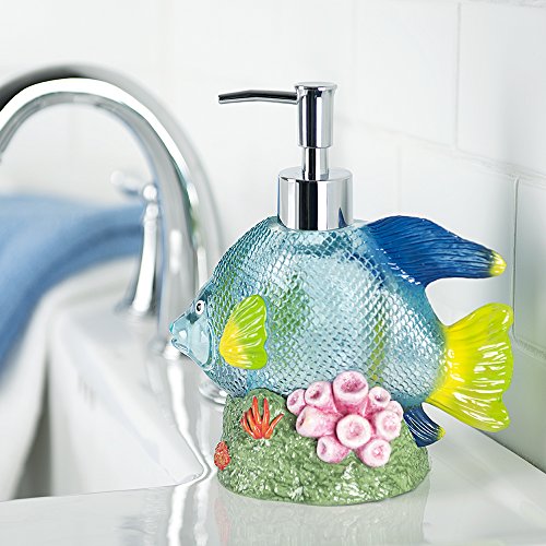 Allure Home Creations Under The Sea 4-Piece Bathroom Accessory Set- 1 Lotion Pump, 1 Toothbrush Holder, 1 Soap Dish and 1 Wastebasket