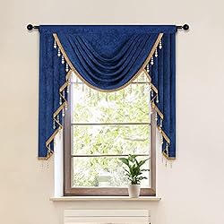 ELKCA Thick Chenille Window Curtains Valance for