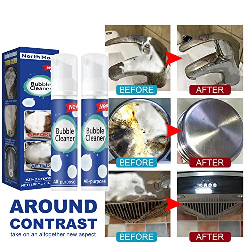 100ML X 1PCS Bubble Cleaner Foaming Heavy Oil Stain Cleaner,Best Multi