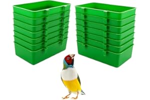 14 Pcs Bird Plastic Feeder, Seed Food Feeding Cup for Poultry Pigeon Parrot Parakeet Budgie Cage