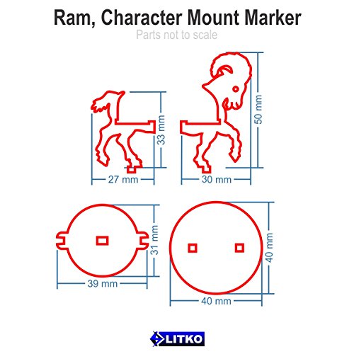 Ram, Character Mount Marker, 40mm Circle Base, Grey (1)