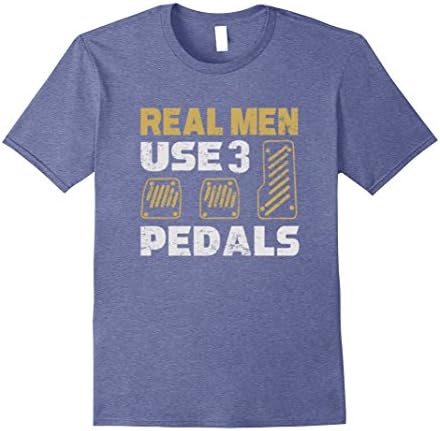 Mens Real Men Use Three Pedals T-shirt  3XL Heather Blue
