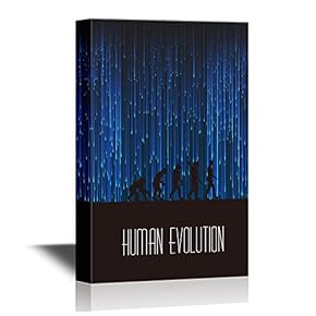 Human Evolution Canvas Wall Art - Human Evolution Process - Gallery Wrap Modern Home Art | Ready to Hang - 12x18 inches