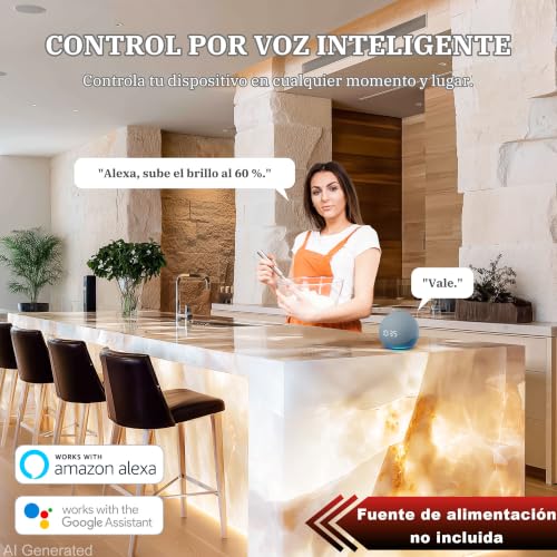 Lichaser LED para Retroiluminación 3000K–6000K Luz Cálida y Fría 24V 36W Panel LED regulable compatible con Alexa 50x 24.5cm pulgadas para encimeras de mármol (4 Pack)