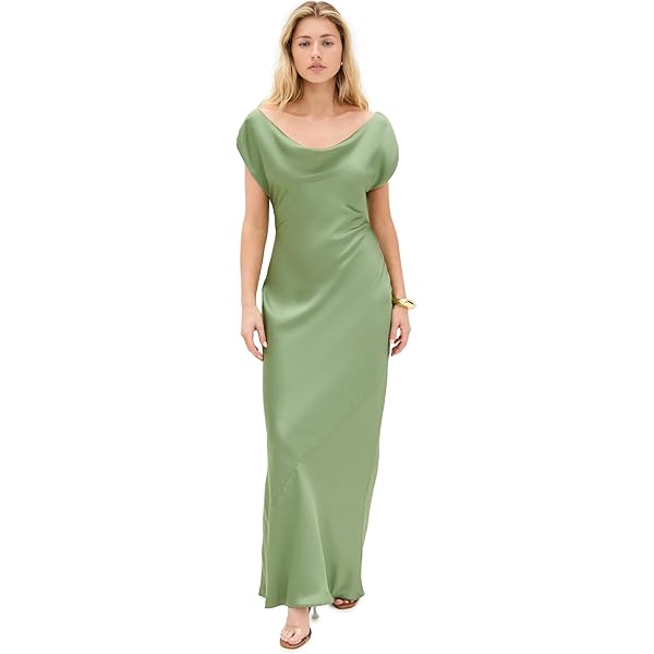 Amazon.com: Norma Kamali Women's Belted Flared Maxi Dress