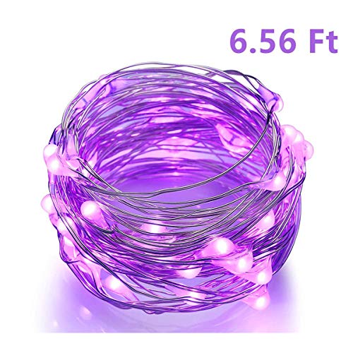 BINZET LED String Lights, 6.5ft 20 LEDs Waterproof Purple 3xAA Battery Powered Flexible Copper Wire Fairy Light for Bedroom, Garden, Patio, Party, Home, Seasonal Holiday Decoration - Thumbnail 7