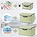 Larger Storage Cubes [3-Pack] Senbowe Linen Fabric Foldable Collapsible Storage Cube Bin Organizer Basket with Lid, Handles, Removable Divider For Home, Office, Nursery, Closet - (17.7 x 11.8 x 9.8”)